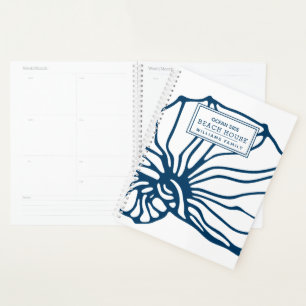 Personalisiert Blue Seashell Pattern - Beach House Planer