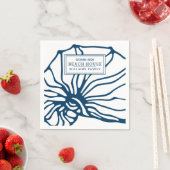 Personalisiert Blue Seashell Pattern - Beach House Serviette (Beispiel)