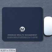 Personalisiert Blue Silver Business Monogram Mousepad