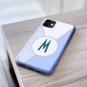 Personalisiert Blue Sleek moderne Geometrie Monogr Case-Mate iPhone Hülle