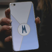 Personalisiert Blue Sleek moderne Geometrie Monogr Case-Mate iPhone Hülle