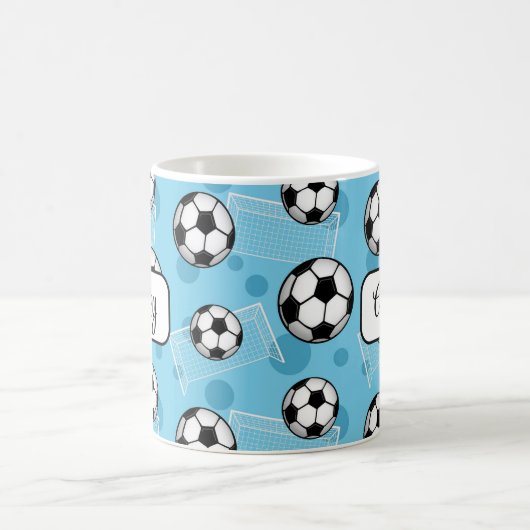 Personalisiert Blue Soccer Tasse (Mittel)