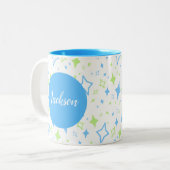 Personalisiert Blue Tasse mit Sternen (Vorderseite Links)