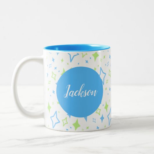 Personalisiert Blue Tasse mit Sternen (Links)