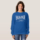 Personalisiert Blue Toile Coquette MAMA Sweatshirt (Vorne ganz)