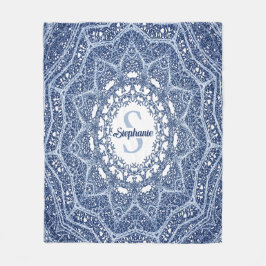 Personalisiert Blue Tree Branch Mandala Fleecedecke