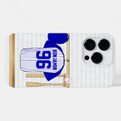 Personalisiert Blue und White Baseball Jersey Case-Mate iPhone Hülle (Rückseite (Horizontal))