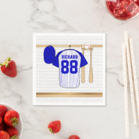 Personalisiert Blue und White Baseball Jersey