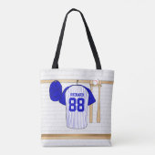 Personalisiert Blue und White Baseball Jersey Tasche (Rückseite)