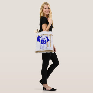 Personalisiert Blue und White Baseball Jersey Tasche