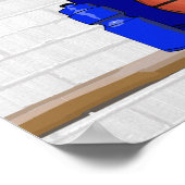 Personalisiert Blue und White Basketball Jersey Poster (Ecke)