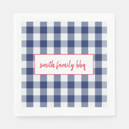 Personalisiert Blue und White Buffalo Kariert Napk Serviette