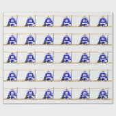 Personalisiert Blue und White Ice Hockey Jersey Geschenkpapier (Flach)