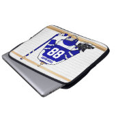 Personalisiert Blue und White Ice Hockey Jersey Laptopschutzhülle (Vorne Knopf)