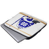 Personalisiert Blue und White Ice Hockey Jersey Laptopschutzhülle (Vorne Knopf)