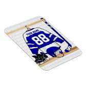 Personalisiert Blue und White Ice Hockey Jersey Magnet (Rechte Seite)