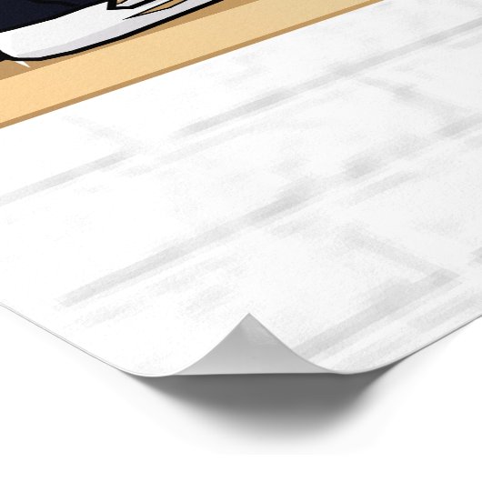 Personalisiert Blue und White Ice Hockey Jersey Poster (Ecke)