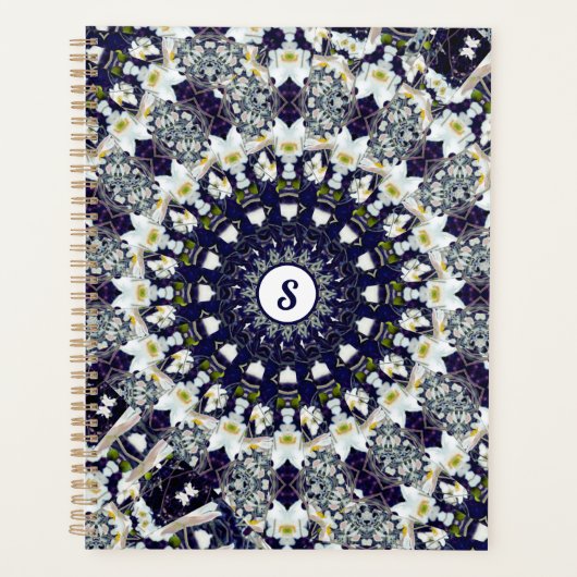 Personalisiert Blue und White Mandala Spiral Plann Planer (Vorderseite)