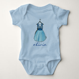 Personalisiert Blue Vintag Prom Party Kleidung Mod Baby Strampler