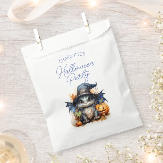 Personalisiert Blue Watercolor Baby Dragon Hallowe Geschenktütchen (Ausgeschnitten)