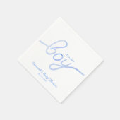 Personalisiert Blue Watercolor Es ist ein Junge Na Serviette (Ecke)