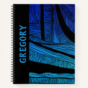 Personalisiert Blue Wave Merge Spiral Notebook Notizblock