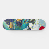 Personalisiert Blue Waves Green Dragon Red Sun Ska Skateboard (Horizontal)