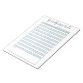 Personalisiert Blue Weekly Habit Tracker Notepad Notizblock (angewinkelt)