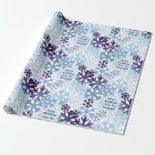 Personalisiert Blue White Christmas Snowflakes Geschenkpapier (Ungerollt)