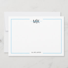 Personalisiert Blue White Dankeschön-Karte, Notenk Einladung