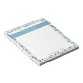 Personalisiert Blue White Floral Romantic Elegante Notizblock (angewinkelt)