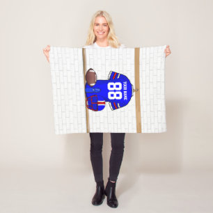 Personalisiert Blue White Football Jersey Fleecedecke