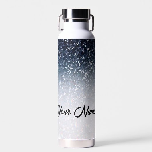 Personalisiert Blue & White Ombre Trinkflasche (Vorne)