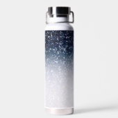 Personalisiert Blue & White Ombre Trinkflasche (Rückseite)