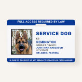Personalisiert Blue White Service Dog Foto ID Abze Ausweis (Vorderseite)