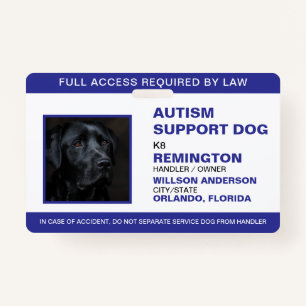 Personalisiert-Blue-White-Service-Hund-Foto-ID Ausweis