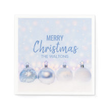 Personalisiert Blue White Snowflakes Frohe Weihnac