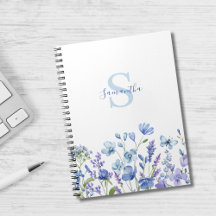 Personalisiert Blue Wildblume Watercolor