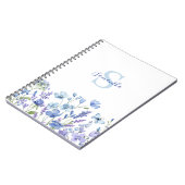 Personalisiert Blue Wildblume Watercolor Notizblock (Linke Seite)