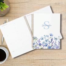 Personalisiert Blue Wildblume Watercolor