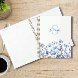 Personalisiert Blue Wildblume Watercolor Planer