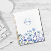 Personalisiert Blue Wildblume Watercolor Planer