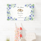 Personalisiert Blue Wildblumen Verlobung Banner (Insitu)
