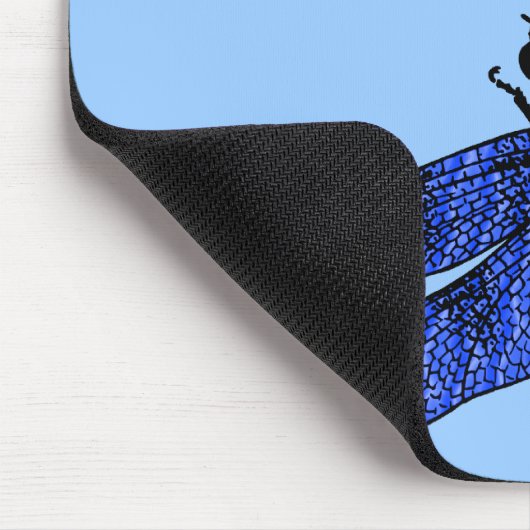 Personalisiert Blue Winged Dragonfly Mousepad (Ecke)