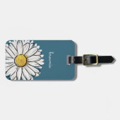Personalisiert Blue & Yellow Daisy Gepäckmarke Gepäckanhänger (Vorderseite horizontal)