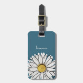 Personalisiert Blue & Yellow Daisy Gepäckmarke Gepäckanhänger (Vorderseite vertikal)
