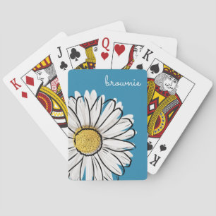 Personalisiert Blue & Yellow Daisy Poker Cards Spielkarten