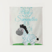 Personalisiert Blue Zebra Wall Tapestry Wandteppich (Vorderseite)