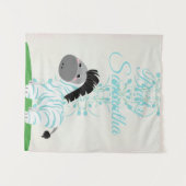 Personalisiert Blue Zebra Wall Tapestry Wandteppich (Vorderseite (Horizontal))