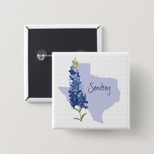 Personalisiert Bluebonnet Texas Button (Vorne & Hinten)